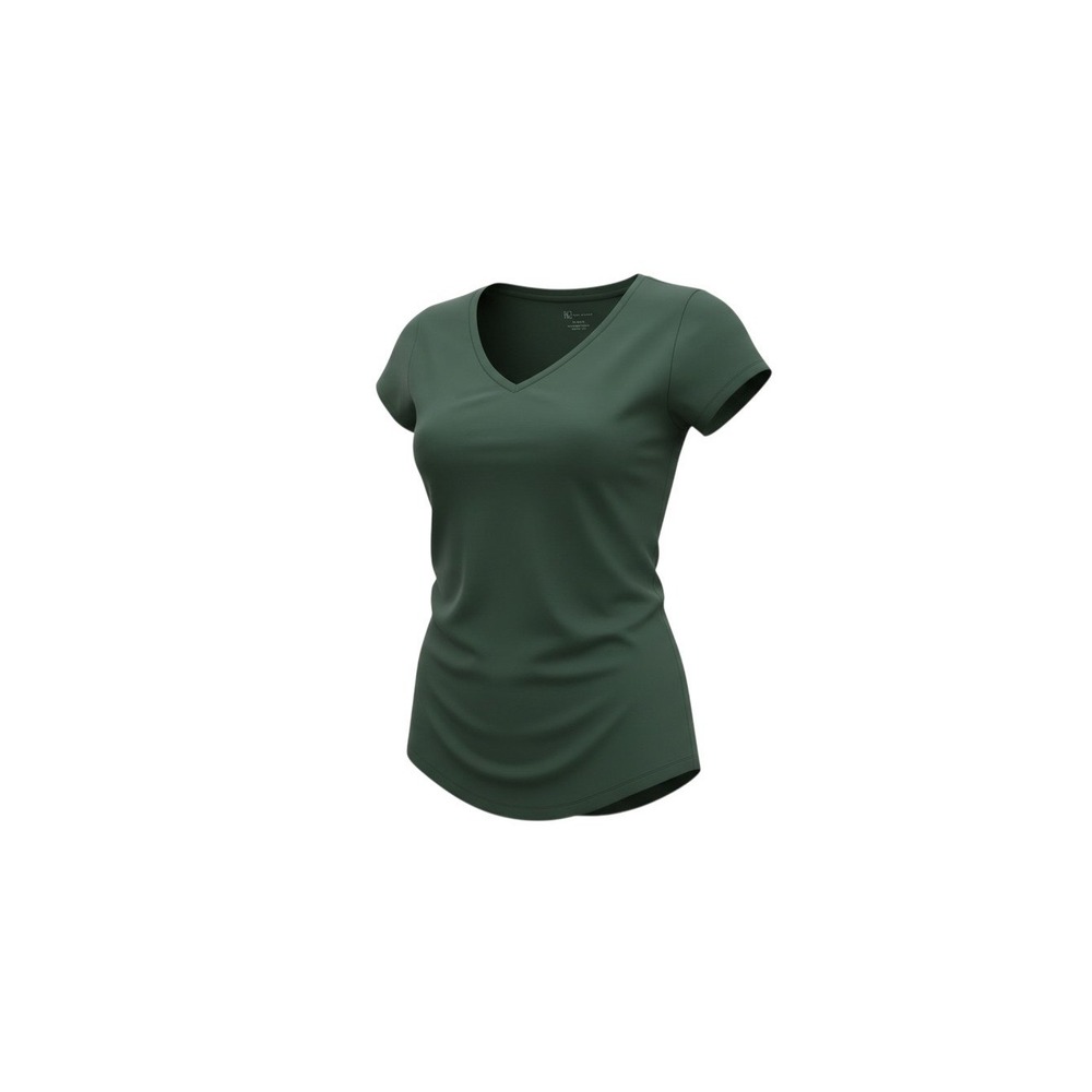 No Boundaries V-Neck Tee Juniors Small S 3-5 Dark Green Short Sleeve Curved Hem